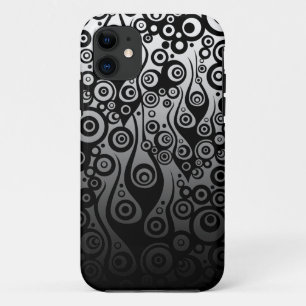Capa Para iPhone 11 Tatuagem Padrão ART - chamas e círculos pretos
