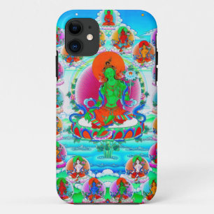 Capa Para iPhone 11 Tatuagem tibetano oriental legal de Tara do verde
