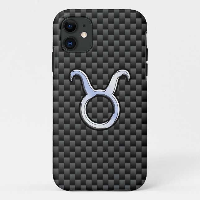 Capa Para iPhone 11 Taurus Zodiac - Sinal de Impressão de Fibra Carbon (Verso)