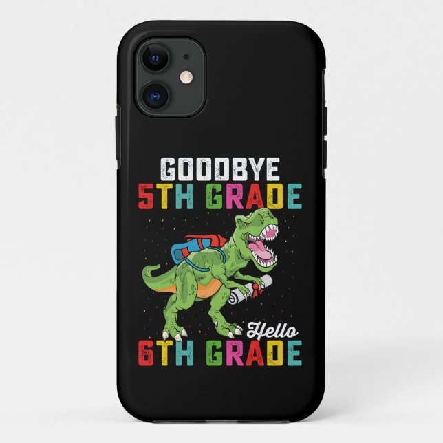 Capa Para iPhone 11 Tchau 5ª Série Olá 6ª Série T Rex Dinossauro (Verso)