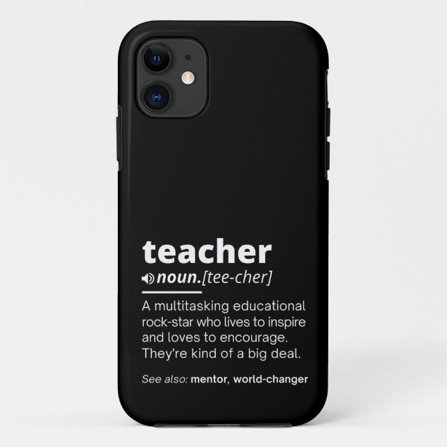 Capa Para iPhone 11 Teacher Definition - Funny Teaching School Teacher (Verso)