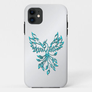 Capa Para iPhone 11 Teal Blue Phoenix nasce em prata