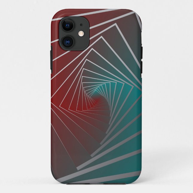 Capa Para iPhone 11 teal burgundy spin (Verso)