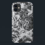 Capa Para iPhone 11 Tecido floral No.1 de Toile do vintage cinzento &<br><div class="desc">Você ama Toile floral? Verifique para fora minha coleção floral de Toile ou clique os produtos disponíveis sobre sob esta imagem.</div>