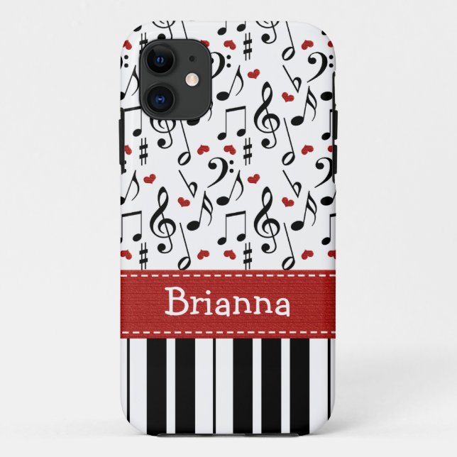 Capa Para iPhone 11 Teclado de piano (Verso)