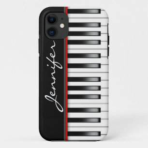 Capa Para iPhone 11 Teclado de piano com nome