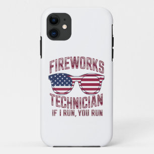 Capa Para iPhone 11 Técnico de Fogos de Artifício 4 de Julho Engraçado