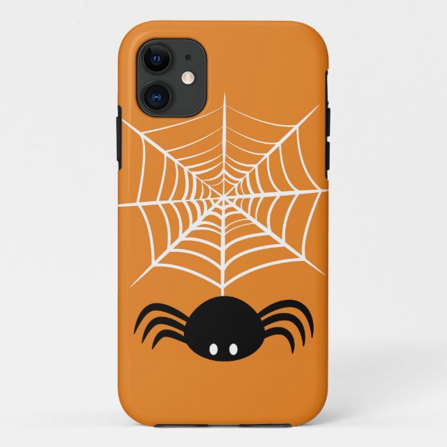 Capa Para iPhone 11 Teia de Aranha de Halloween  (Verso)