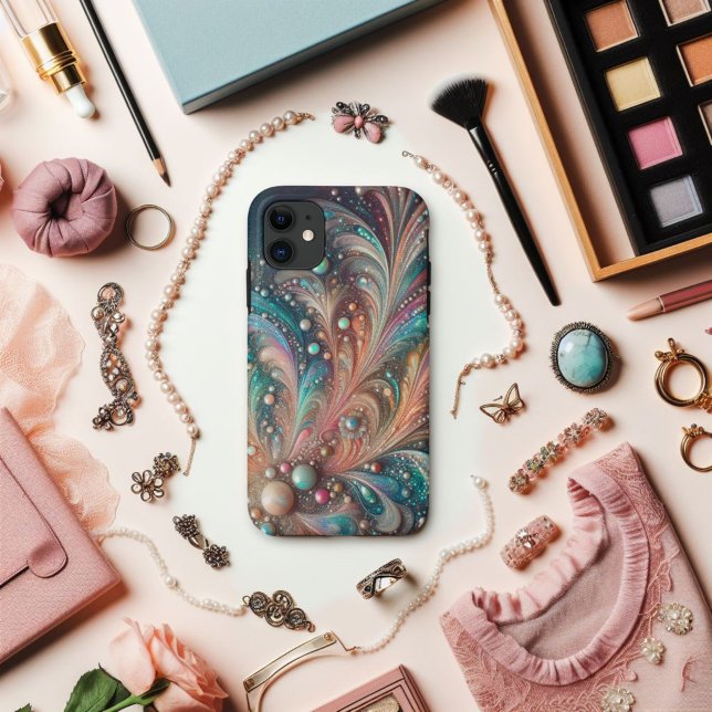 Capa Para iPhone 11 Tela Iridescente E Lágrimas De Pêssego (Criador carregado)