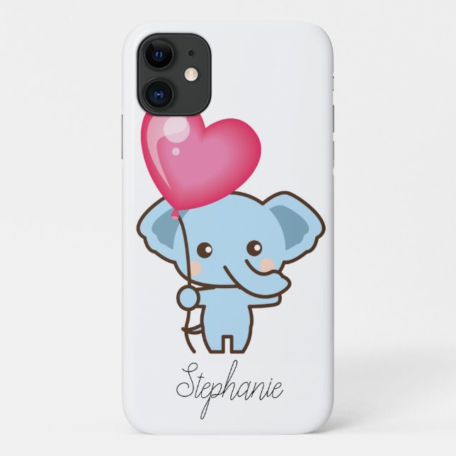 Capa Para iPhone 11 Telefone Celular Personalizado de Elefante de Cart (Verso)