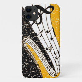 Capa Para iPhone 11 tema musical Dourado