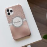 Capa Para iPhone 11 Tendência do Monograma de Glam Diamond, rosa Doura<br><div class="desc">Qualquer brilho ou diamantes em design são fotos e simulados. Este design pode ser personalizado na área fornecida pela alteração da foto e/ou do texto. Ou pode ser personalizado clicando em Personalizar este Modelo e, em seguida, escolhendo o clique para personalizar mais a opção e excluir ou alterar a cor...</div>