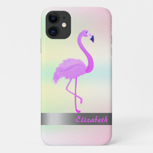 Capa Para iPhone 11 Tendência Legal Flamingo Holographic Iridescente