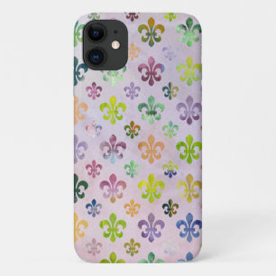 Capa Para iPhone 11 Tendy Watercolor Painting Fleur De Lis Patterno