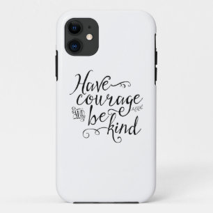 Capa Para iPhone 11 Tenha coragem e seja Bonito com tipografia de rote