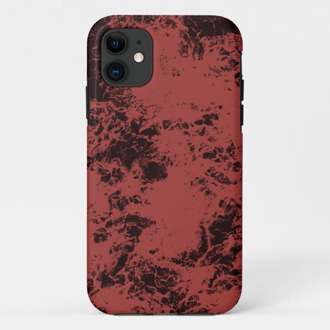 Capa Para iPhone 11 Terracotta red marble texture  (Verso)