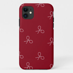 Capa Para iPhone 11 Tesoura desenhada à mão em vermelho maroon