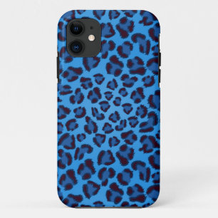 Capa Para iPhone 11 teste padrão azul da textura do leopardo