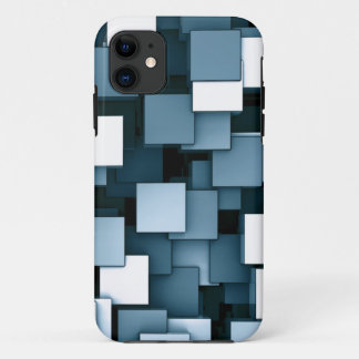 Capa Para iPhone 11 Teste padrão azul futurista abstrato de Voxel do