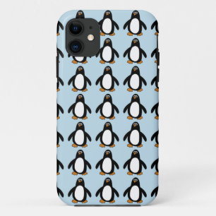 Capa Para iPhone 11 Teste padrão bonito do pinguim