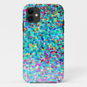 Capa Para iPhone 11 Teste padrão colorido azul colorido da arte
