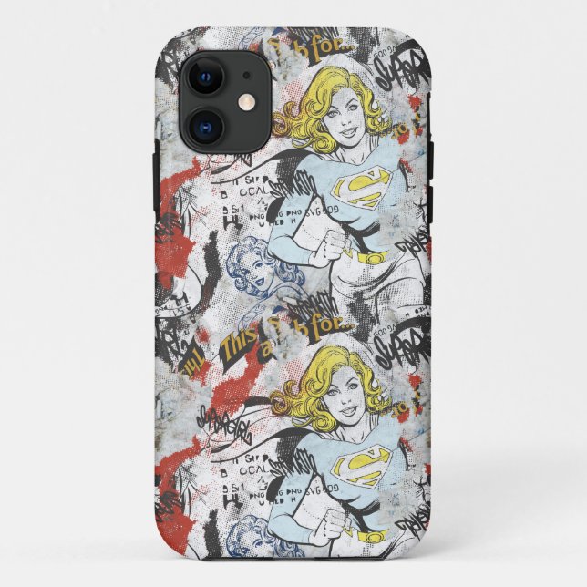 Capa Para iPhone 11 Teste padrão cómico 9 das alcaparras de Supergirl (Verso)