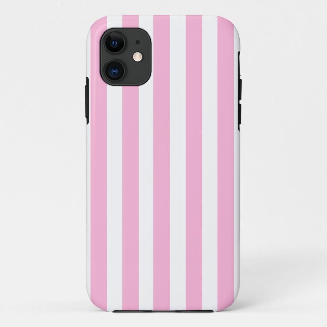 Capa Para iPhone 11 Teste padrão contínuo feminino das listras do rosa (Verso)