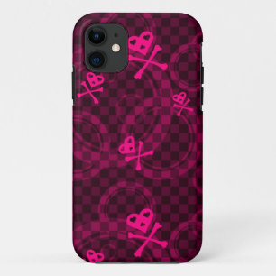 Capa Para iPhone 11 Teste padrão cor-de-rosa de Emo com círculos
