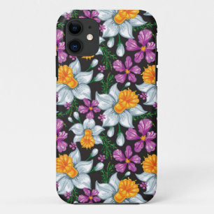 Capa Para iPhone 11 Teste padrão da elegância com flores 2 do narcis