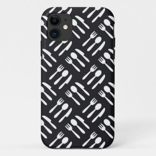 Capa Para iPhone 11 Teste padrão da faca da colher da forquilha