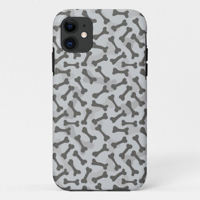 Capa Para iPhone 11 Teste padrão da textura do osso Greyscale (Verso)