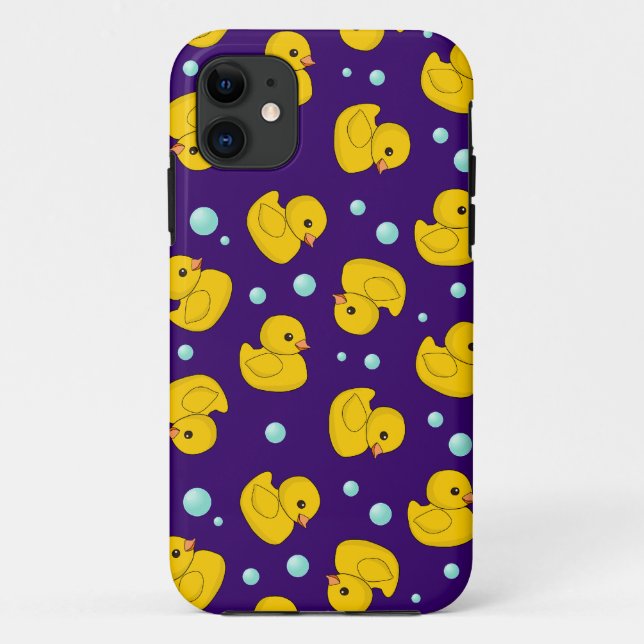 Capa Para iPhone 11 Teste padrão de borracha de Duckie (Verso)