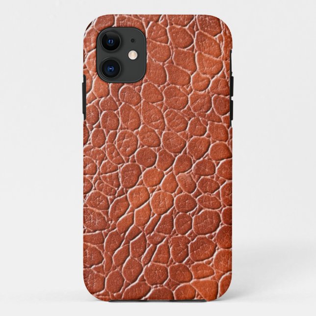 Capa Para iPhone 11 Teste padrão de couro (Verso)