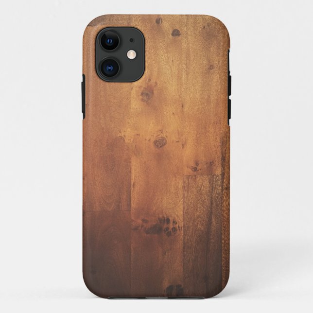 Capa Para iPhone 11 Teste padrão de madeira do olhar do Woodgrain de (Verso)