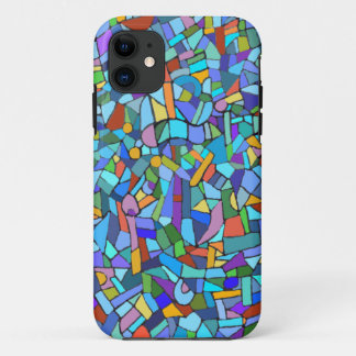Capa Para iPhone 11 Teste padrão decorativo do mosaico azul