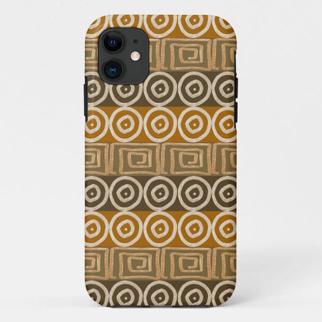 Capa Para iPhone 11 Teste padrão desenhado mão africano étnico (Verso)