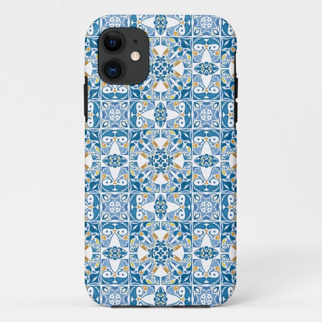 Capa Para iPhone 11 Teste padrão do azulejo do português (Verso)