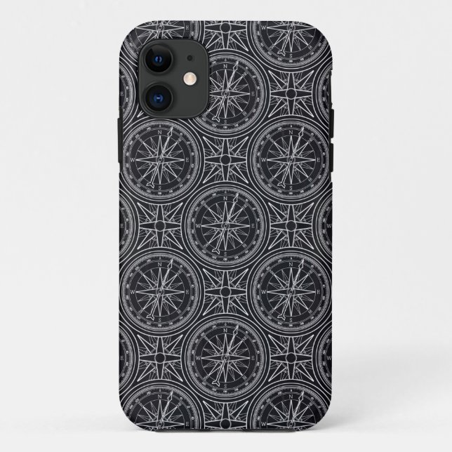 Capa Para iPhone 11 Teste padrão do compasso do rosa de vento (Verso)