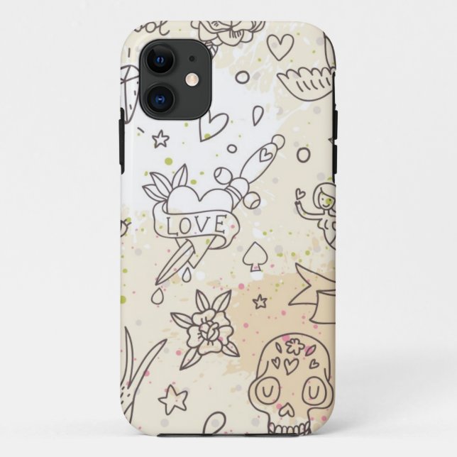Capa Para iPhone 11 Teste padrão do conceito do tatuagem (Verso)