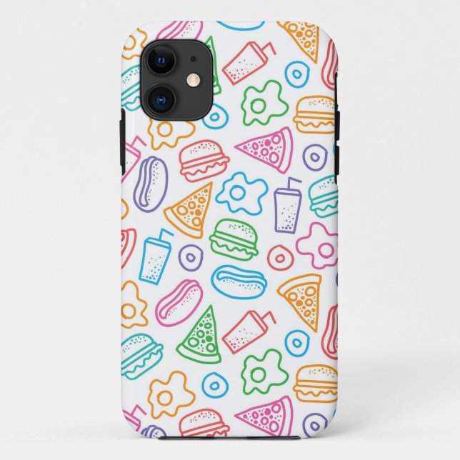 Capa Para iPhone 11 Teste padrão do fast food (Verso)