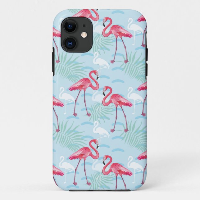 Capa Para iPhone 11 Teste padrão do flamingo (Verso)