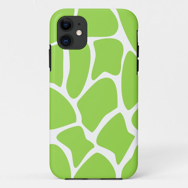 Capa Para iPhone 11 Teste padrão do impressão do girafa no verde de (Verso)