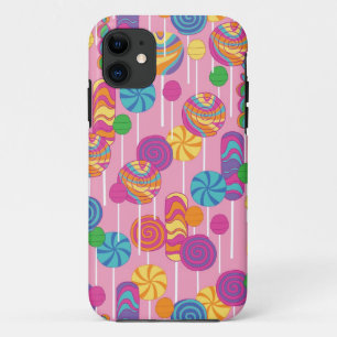 Capa Para iPhone 11 Teste padrão dos doces dos pirulitos