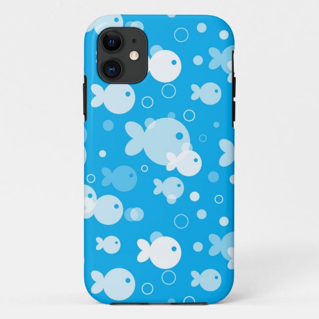 Capa Para iPhone 11 teste padrão dos peixes (Verso)