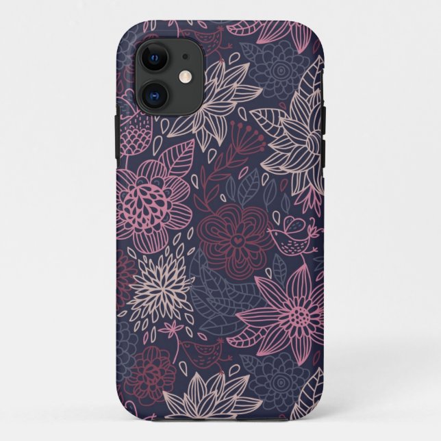 Capa Para iPhone 11 Teste padrão floral 4 (Verso)