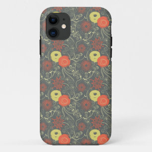 Capa Para iPhone 11 Teste padrão floral retro
