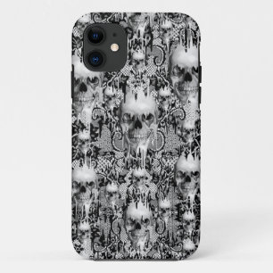 Capa Para iPhone 11 Teste padrão gótico do crânio do laço do Victo