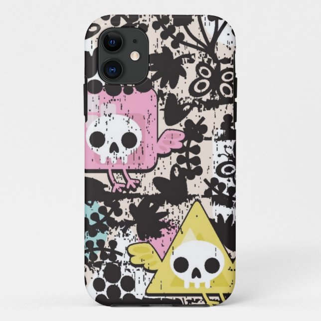 Capa Para iPhone 11 Teste padrão louco dos pássaros (Verso)