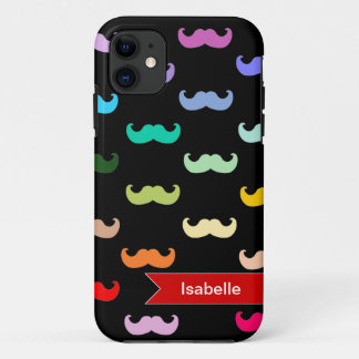 Capa Para iPhone 11 Teste padrão personalizado do bigode do arco-íris