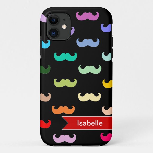 Capa Para iPhone 11 Teste padrão personalizado do bigode do arco-íris (Verso)